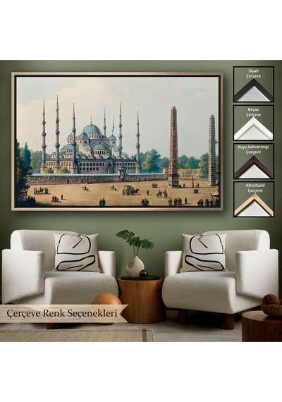 Ahşap Çerçeveli Sultan Ahmet Cami Osmanlı Dönemi Tablosu-7032