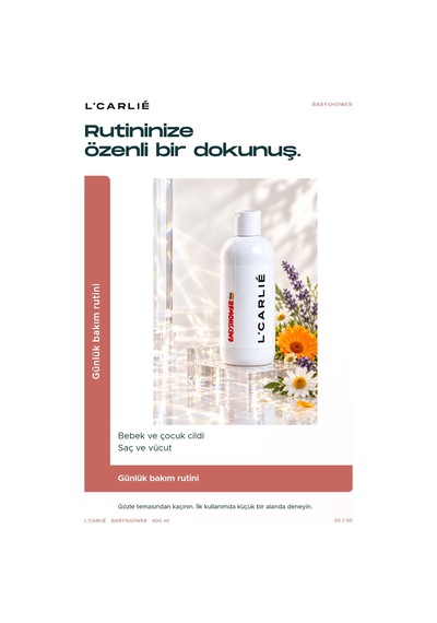 L'carlıe Babyshower Bebek Şampuanı Günlük Kullanım 400 Ml
