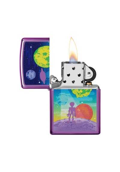 Zippo Alien Worlds Dizayn Çakmak Mor