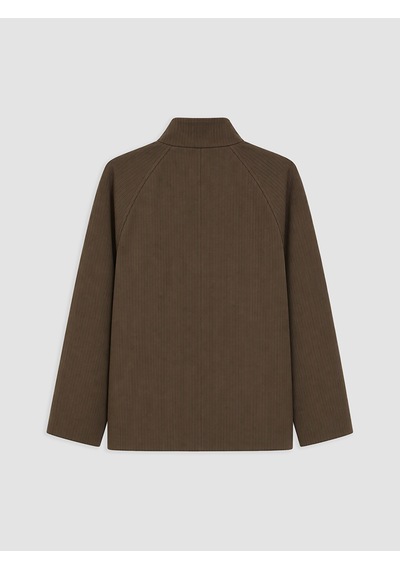 Lcw Modest Kahverengi Dik Yaka Ekose Oversize Kadın Trençkot