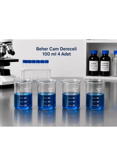 Beher Cam Dereceli 100 Ml 4 Adet