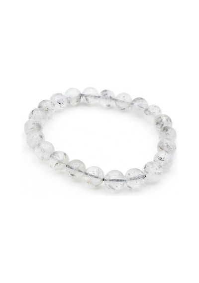 Hakiki Doğal Herkimer Kuvars Taşı Bileklik 8,5 Mm Beyaz
