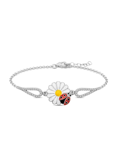 Gümüş Uğur Böcekli Papatya Bileklik Gümüş - Rose Gold