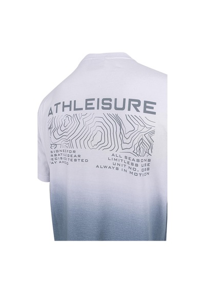 Maraton Boxy Fit Erkek Bisiklet Yaka Beyaz T-shirt Beyaz