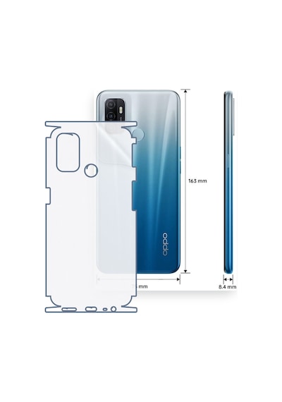 Oppo A53s Uyumlu Fullbody Arka Kaplama Hidrojel Koruyucu Film