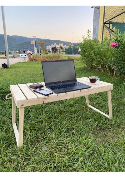 Katlanabilen Ahşap Piknik Masası - Kamp Masası - Yemek Masası - p Ahşap