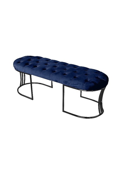 Viego Siyah Bench Puf Mavi