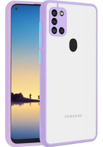 Samsung Uyumlu Galaxy A21S Kilif Lens Korumali Mat Silikon Kapak 400011589