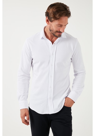 Buratti % 100 Pamuk Regular Fit Erkek Gömlek Cf25W113650 Beyaz