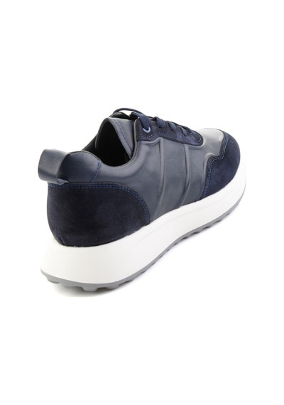 Bambi Lacivert Napa Hakiki Deri Erkek Sneaker E01774057943