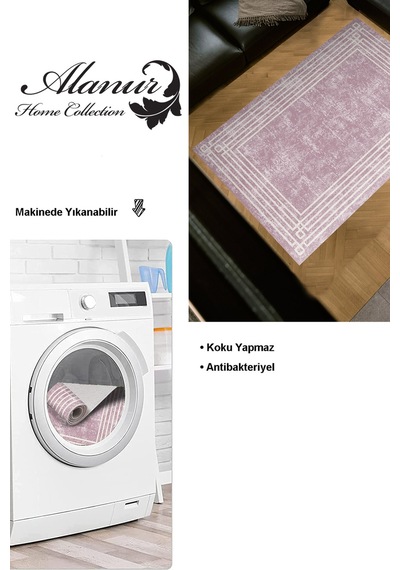 Dekoreko Kaymaz Taban Djt Salon Halısı Trend Modern M5142 pudra