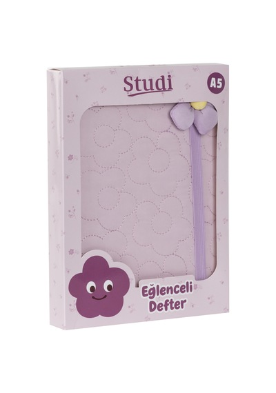 Pelüş Ve Eğlenceli Defter - Çiçek Figürlü Lila