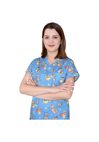 Maskeli Kedi Desenli Pamuklu Master Likra Tek Üst Forma