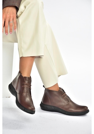 Fox Shoes V398553603 Kahverengi Hakiki Deri Kadın Bot Kahverengi-hakiki Deri