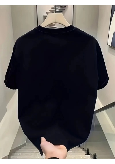 Genel Markalar 20/1 Penye Compack Day One Baskılı Oversize Bisiklet Yaka T-shirt - Siyah - Renkli