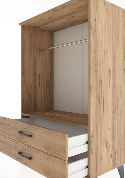 Hyperion Dolap Tek Raflı 2 Çekmeceli Tek Askılı 88x44x134 Çam... Çam Hyperion Dolap Tek Raflı 2 Çekmeceli Tek Askılı 88x44x134 Çam... Çam