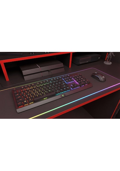 Arena Oyuncu Masası Rgb Işıklı Ledli Uzaktan Kumandalı Siyah