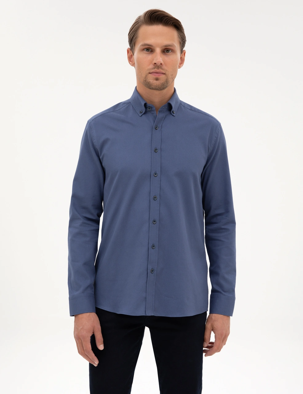 Pierre Cardin Erkek İndigo Gömlek Desenli 50311308-vr028 Indigo