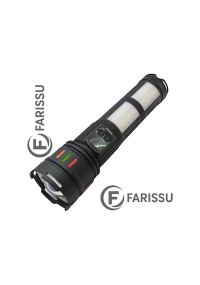Gs-15850 110w 11000 Lümen Ateş Yakabilen Profesyonel Şarjlı El Feneri - 25600 Mah Gerçek Dev Pilli Siyah