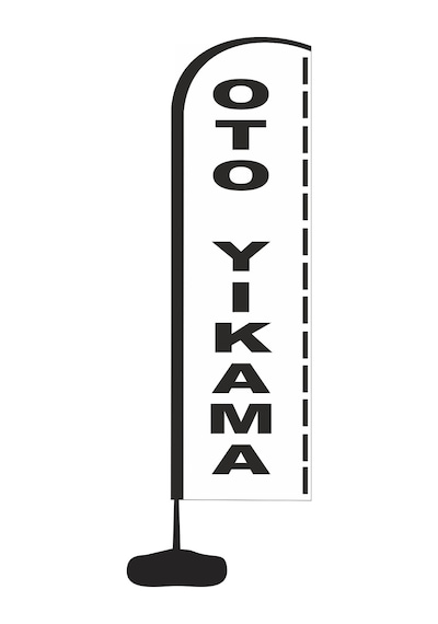 Reklam Ediyoruz Yelken Bayrak Oto Yıkama Temali Bidon ve Direk D