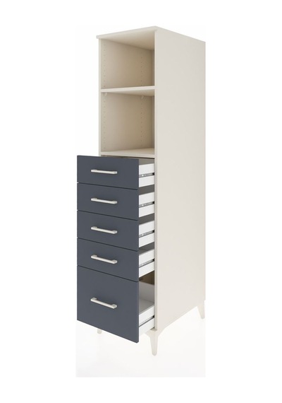 Kronos Dolap 2 Raflı 5 Çekmeceli 44x59x182 Aytaşı-antrasit Aytaşı
