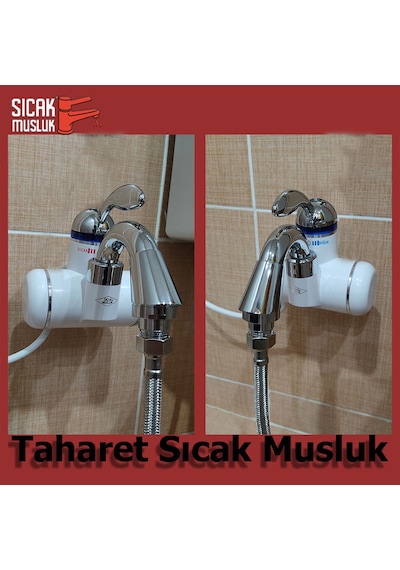 Elektrikli Taharet Sıcak Wc Musluk Ani Su Isıtıcı Fhr-2B Beyaz