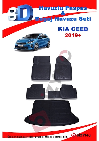 Kia Ceed 2019 Ve Sonrası Paspas Ve Bagaj Havuzu Seti Siyah