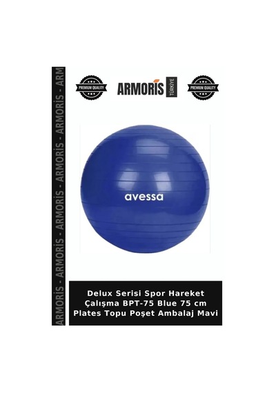 Delux Serisi Spor Hareket Çalışma Bpt-75 Blue 75 Cm Plates Topu Poşet Ambalaj Mavi