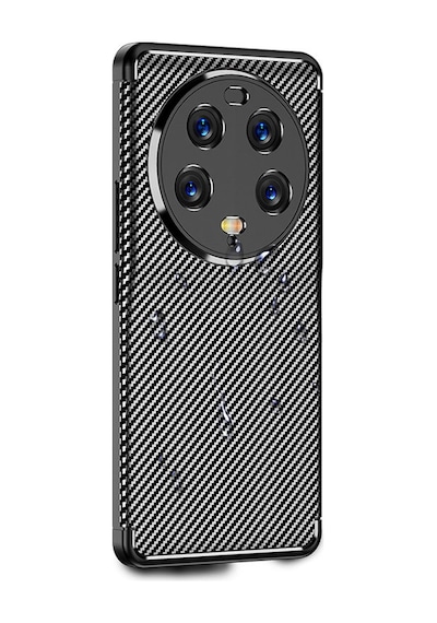 Xiaomi Mi 13 Ultra Kılıf Karbon Görünümlü Silikon Kamera Korumalı Üstün Koruma Celikaksesuar Siyah