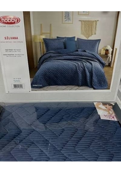Hobby Çift Kişilik Yatak Örtüsü Silvana İndigo