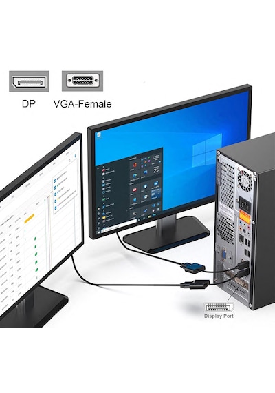 Daytona Zr140 Displayport To Vga Çevirici Dp Erkek Kadın Vga Monitör-pc Dönüştürücü Görüntü Kablosu