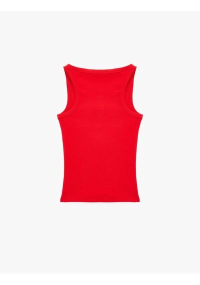 Koton Pamuklu Slim Fit Süs Düğmeli U Yaka Fitilli Atlet Kırmızı 6sak10032pk