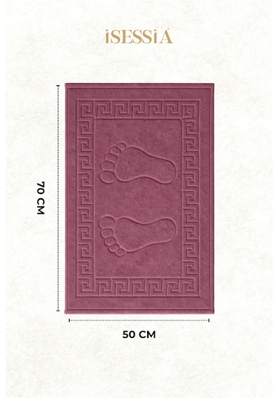 Serra 5 Adet %100 Pamuk En Iyi Emici Ayak Havlusu Konforlu Banyo Paspası 50x70cm Mürdüm