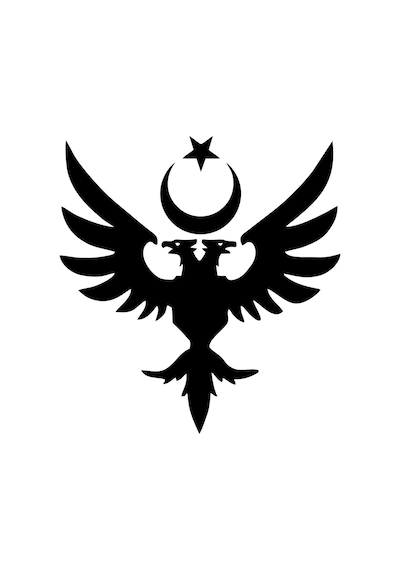 Çift Başlıklı Kartal Ve Ay Yıldız Sticker 17x17 Cm Siyah