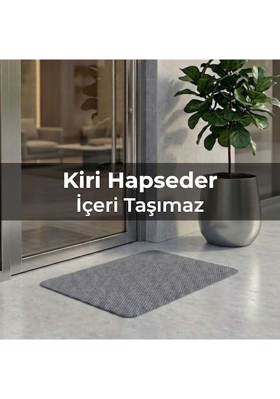 Orion Baskısız Kaymaz Taban Nem Ve Toz Alıcı Kapı Önü Paspası Antrasit 50x70 Cm