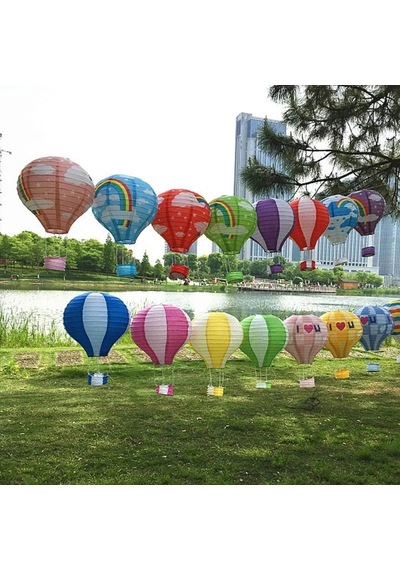 Dekoratif Renkli Kağıt Dilek Feneri Balonu Renkli Uçan Balon Çok Renkli