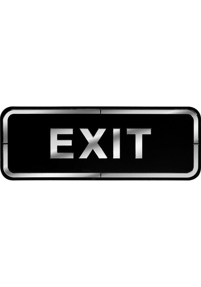 Abs Lüx Çift Katlı Yönlendirme Levhası Siyah-Gümüş Exit