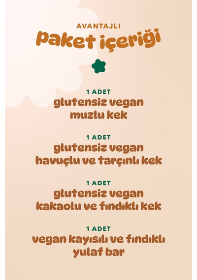 Hummorganic Organik Vegan Yulaf Bar & Glutensiz Kek Atıştırmalık Paketi - 4 adet (4 çeşit)
