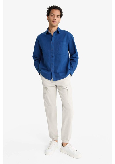 Defacto Regular Fit Beli Bağcıklı Kargo Cepli Jogger Pantolon F4681ax25aubg766 Bej
