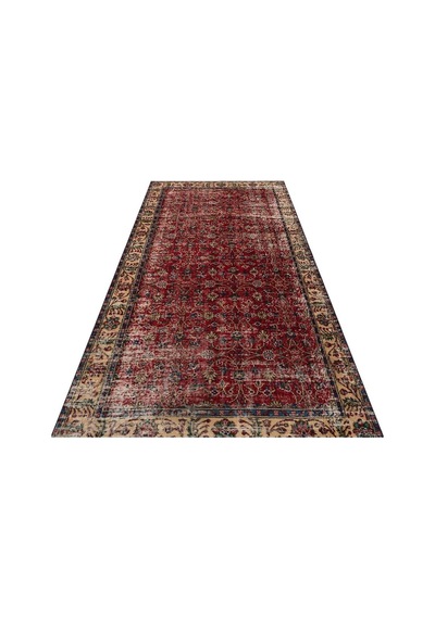 Klasik Modern Vintage Eskitme El Dokuma Halı 1,42 X 2,72 Cm 9096
