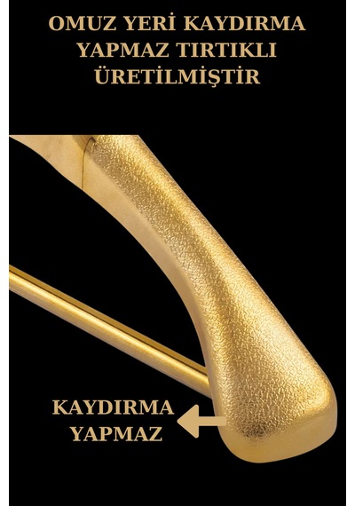 Ceket Askısı Gold Plastik Kıyafet Takım Elbise Askısı 3 Adet Diğer