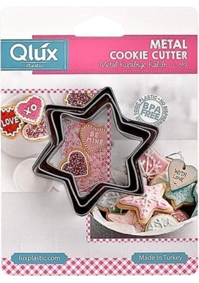 Qlux 3'lü Metal Kurabiye Kalıbı Metal Gri Diğer
