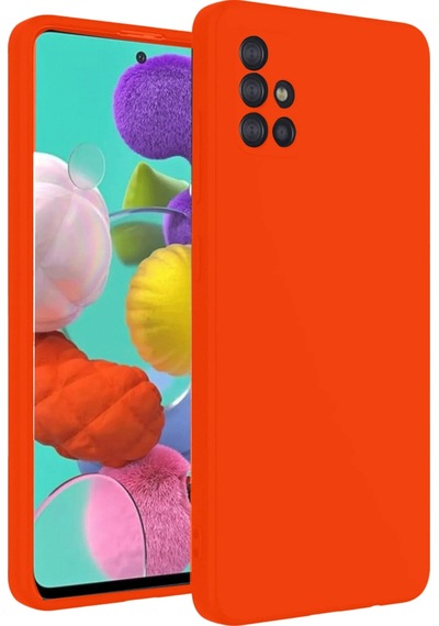 Lvsqvr Newface Samsung Uyumlu Galaxy A31 Kılıf Nano İçi Kadife Silikon - Turuncu