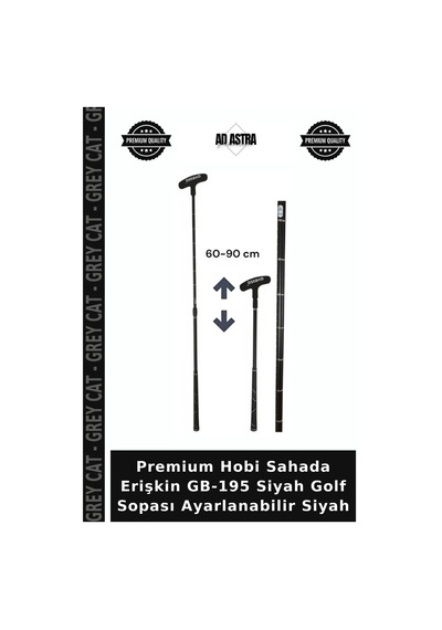 Premium Hobi Sahada Erişkin Gb-195 Siyah Golf Sopası Ayarlanabilir Siyah