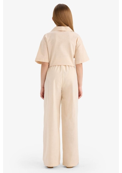 DeFacto Kız Çocuk Beli Lastikli Wide Leg Geniş Bol Paça Pamuklu Pantolon D7611A825SMER42 Ekru DeFacto Kız Çocuk Beli Lastikli Wide Leg Geniş Bol Paça Pamuklu Pantolon D7611A825SMER42 Ekru