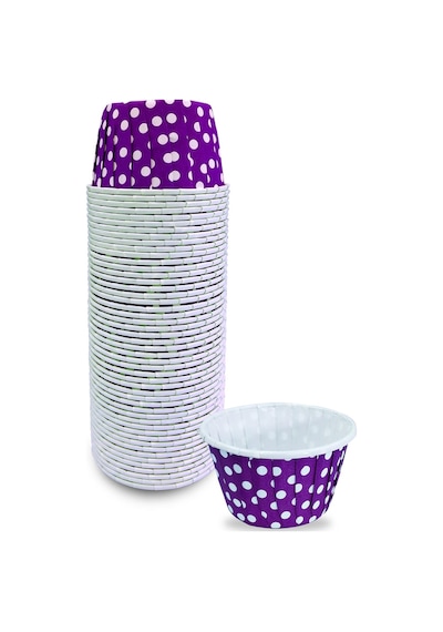 Kafem Mor Puantiyeli Muffin Kek Kapsülü 50li X 5 Paket - K03 Mor