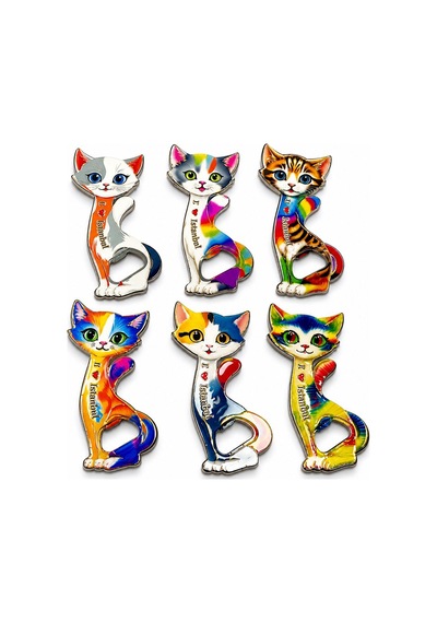 Kedi Tasarımı İstanbul Temalı Buzdolapı Süsü Magnet Arbltgsmaqx4ut9ıd2c