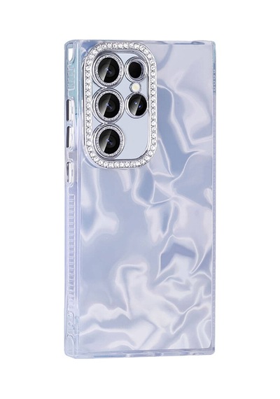 Noktaks - Galaxy S24 Ultra Uyumlu Kılıf Airbagli Parlak Taş Detay Tasarımlı Esila Kapak - Pembe - T32891