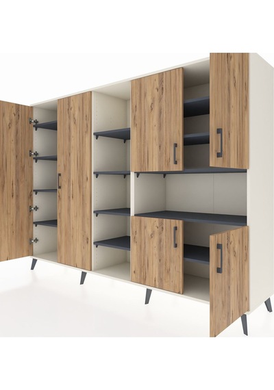 Hyperion Dolap 13 Raflı 6 Kapaklı 220x44x163 Aytaşı-çam/antrasit Atlas Çam/antrasıt - Aytası Hyperion Dolap 13 Raflı 6 Kapaklı 220x44x163 Aytaşı-çam/antrasit Atlas Çam/antrasıt - Aytası