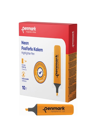 Penmark Fosforlu Kalem Neon Turuncu Hs-505 03 Çok Renkli